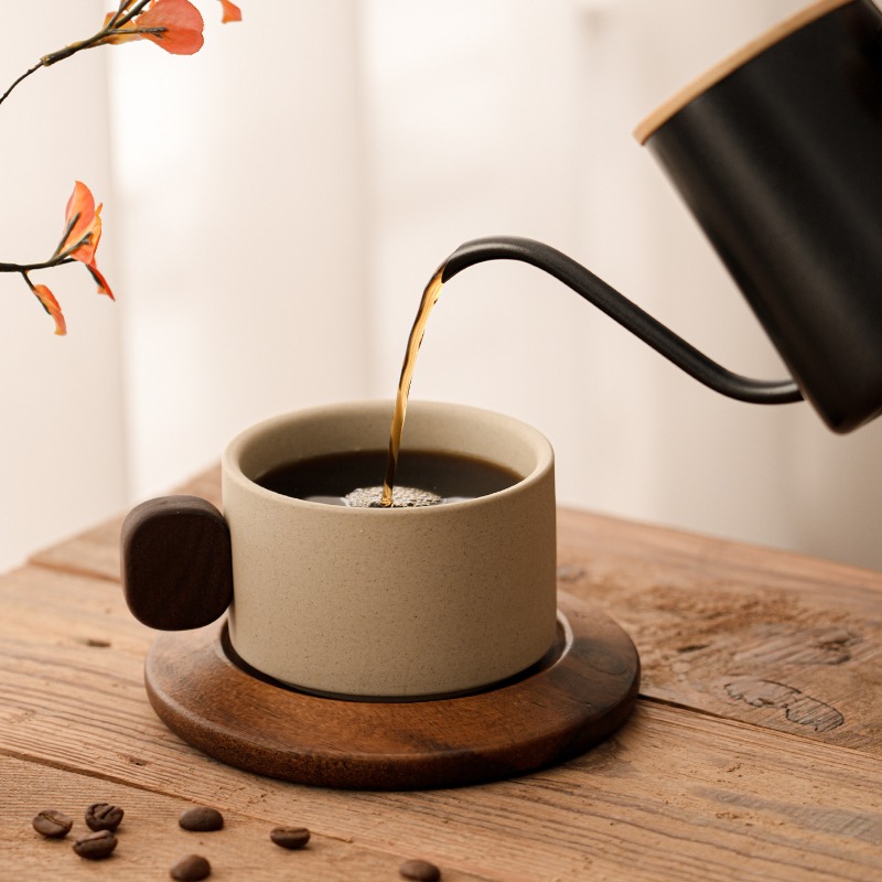 Ancient Style Clay Mug Flower  - Xbloom Coffee Tea ulasan dan harga