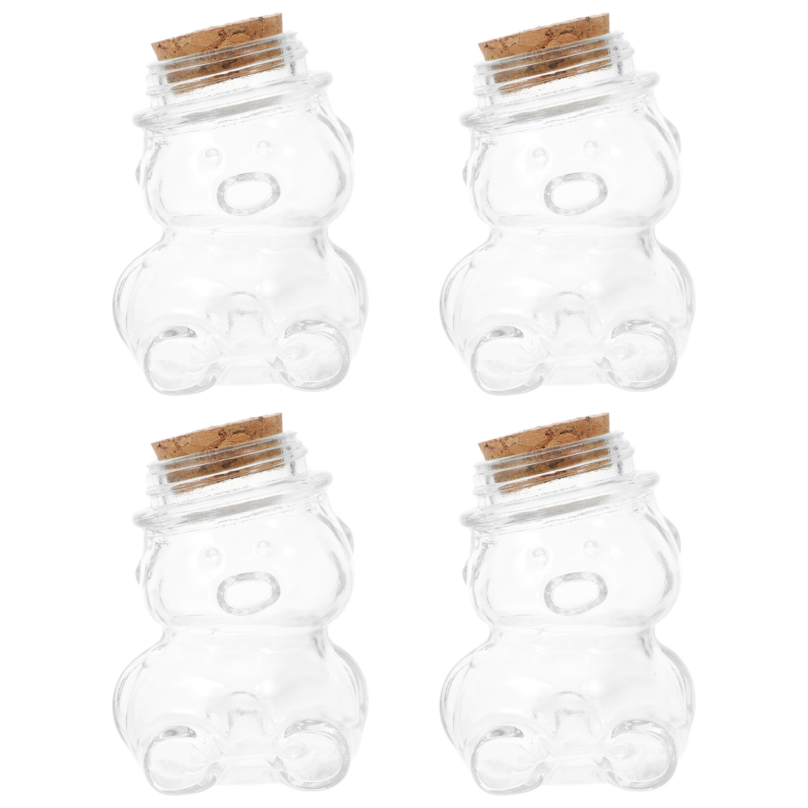 4Pcs Glass Candy Jar Set Trans - Coffee Tea Sugar ulasan dan harga
